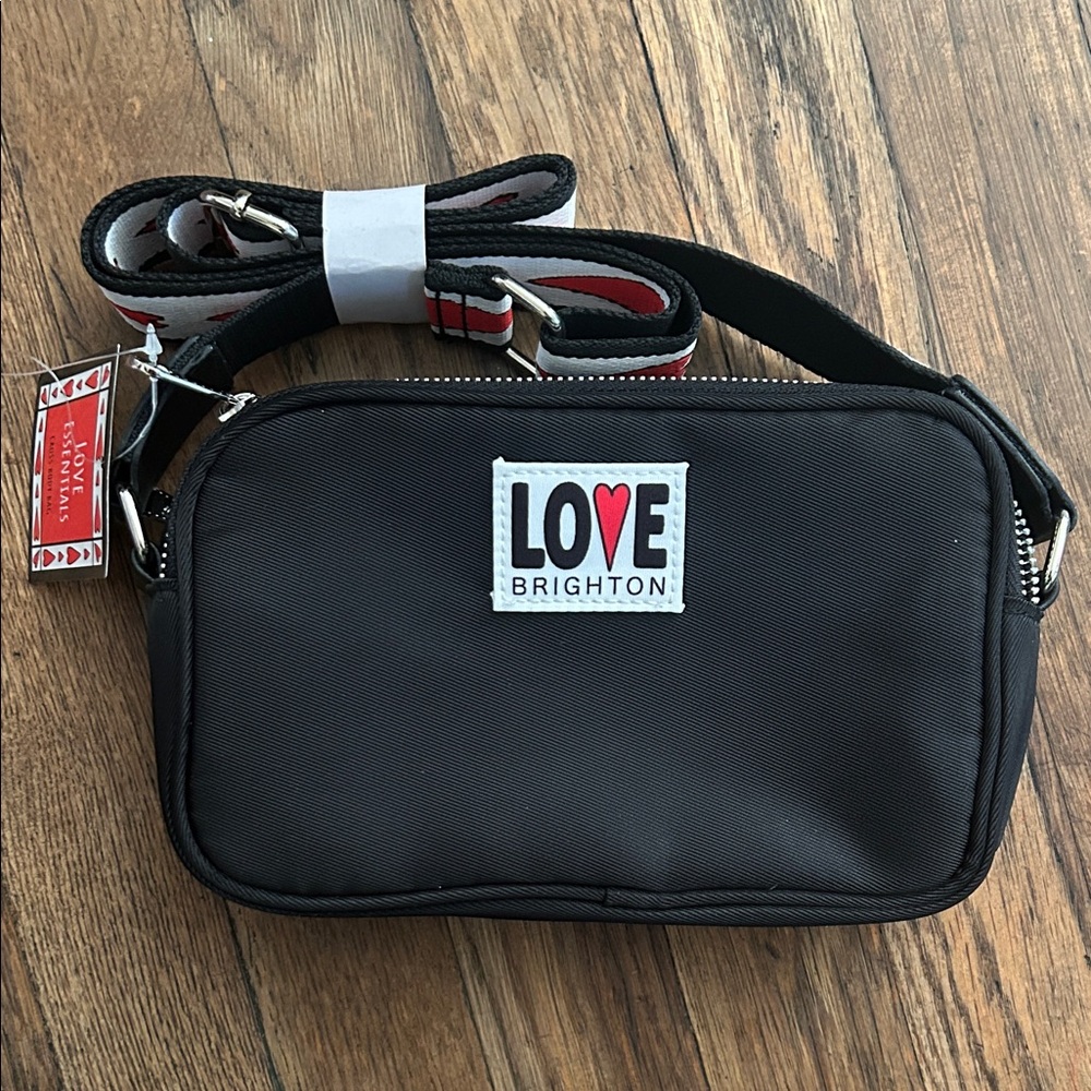 Brighton Black Belt Bag with Love Patch